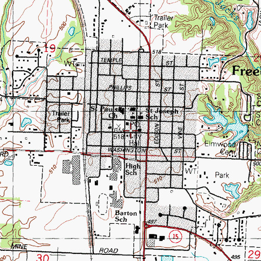 Topographic Map of Faith Baptist Church, IL