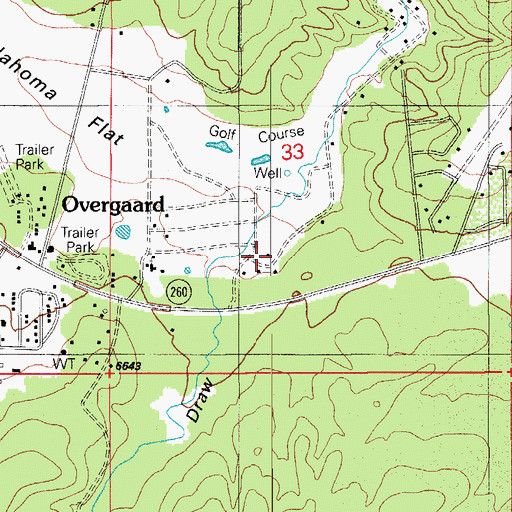 Topographic Map of Pine Meadows Country Club, AZ