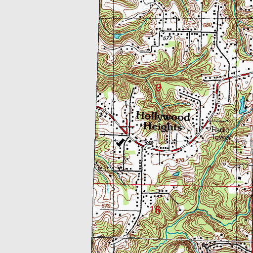Topographic Map of New Hope Baptist Church, IL