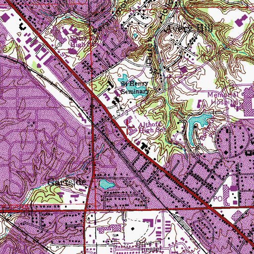 Topographic Map of Althoff High School, IL