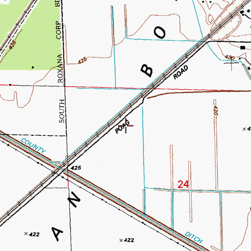 Topographic Map of American Bottoms, IL