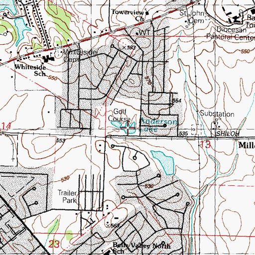 Topographic Map of Anderson Lake, IL