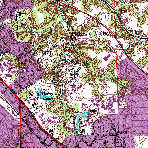 Topographic Map of Avery Hill, IL