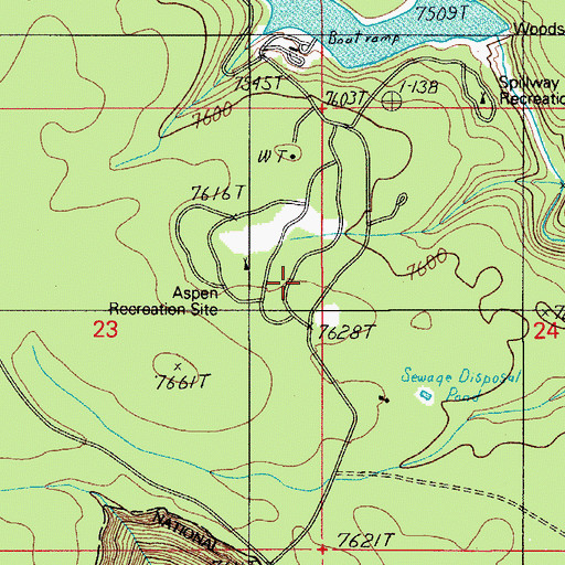 Topographic Map of Aspen Recreation Site, AZ