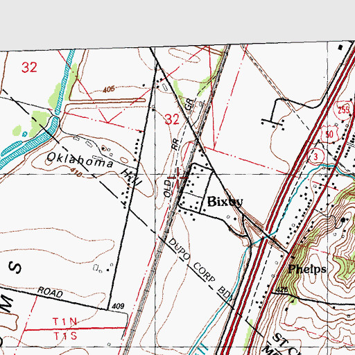 Topographic Map of Bixby, IL