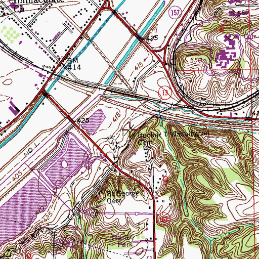 Topographic Map of Booker T Washington Cemetery, IL