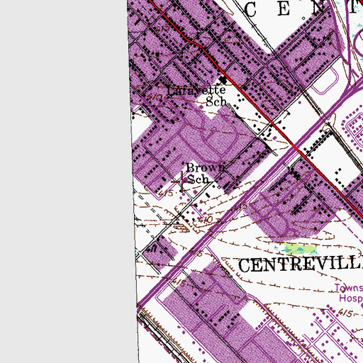 Topographic Map of Brown School, IL