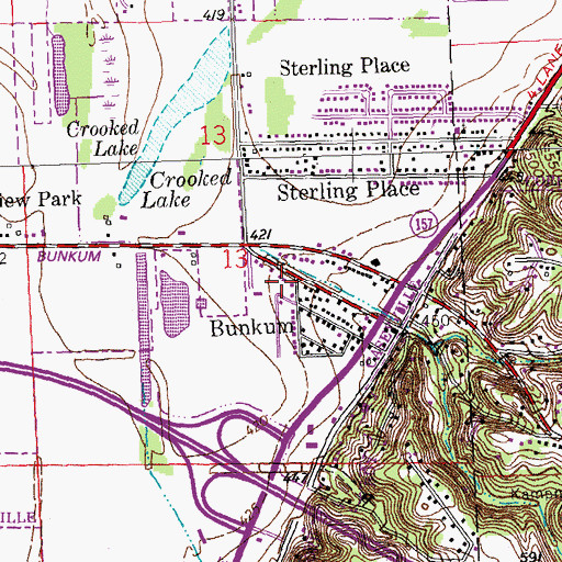 Topographic Map of Bunkum, IL