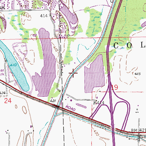 Topographic Map of Cahokia Canal, IL