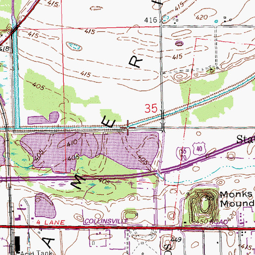 Topographic Map of Canteen Creek, IL