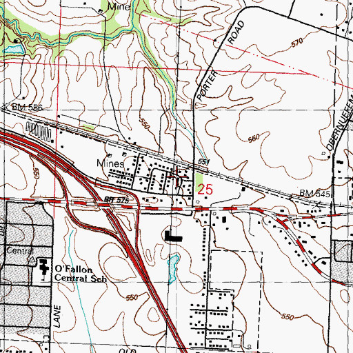 Topographic Map of Carbon, IL