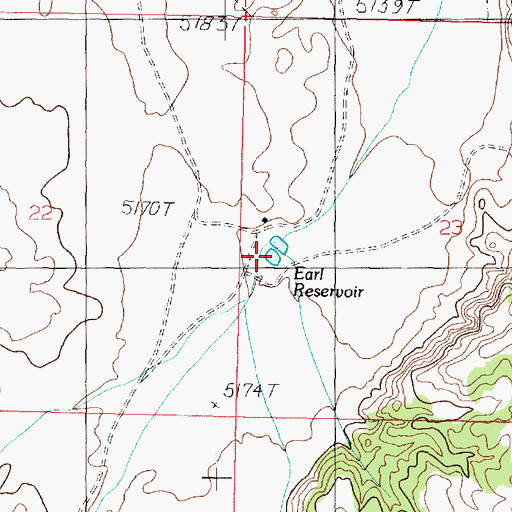 Topographic Map of Earl Reservoir, AZ