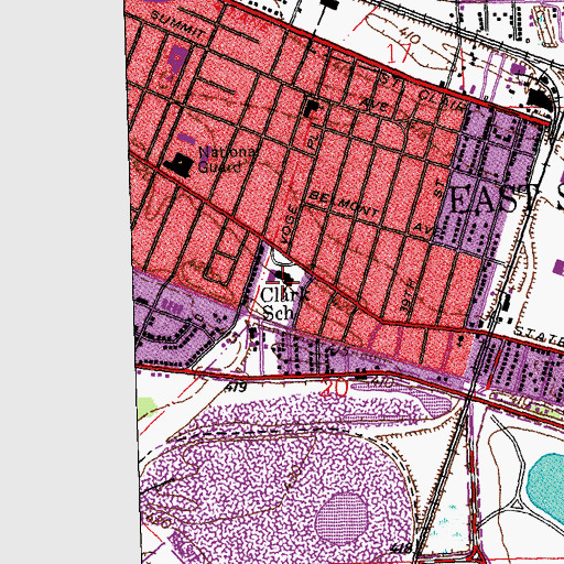 Topographic Map of Clark Junior High School, IL