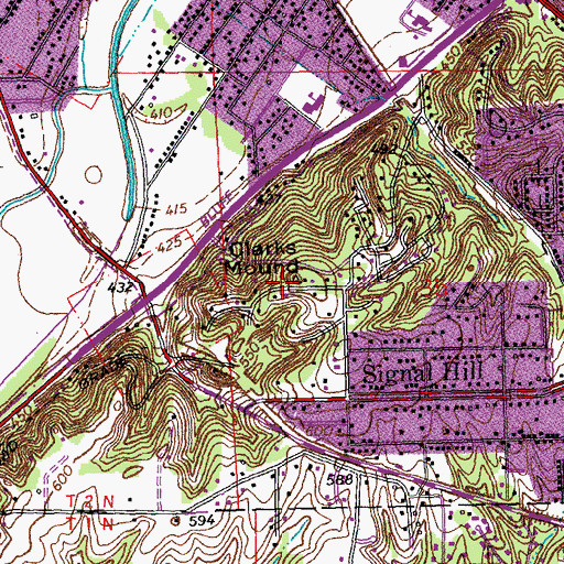 Topographic Map of Clarks Mound, IL
