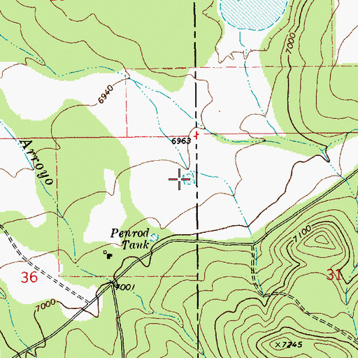 Topographic Map of Penrod Number One Tank, AZ