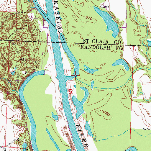 Topographic Map of Doza Creek, IL