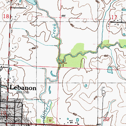 Topographic Map of East Branch Little Silver Creek, IL