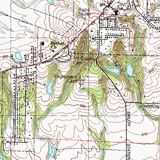 Topographic Map of Engelmann Cemetery, IL