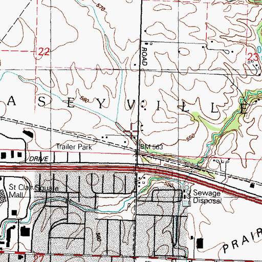 Topographic Map of Furman, IL