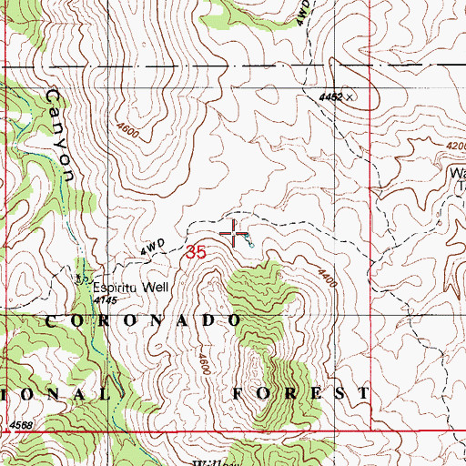 Topographic Map of Coffee Pot Tank, AZ