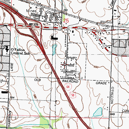 Topographic Map of Glenview, IL