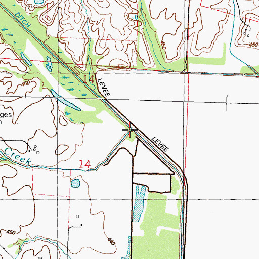 Topographic Map of Hagemann Creek, IL