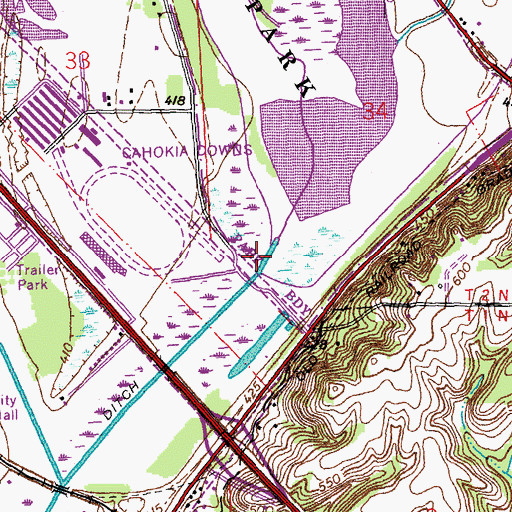 Topographic Map of Harding Ditch, IL