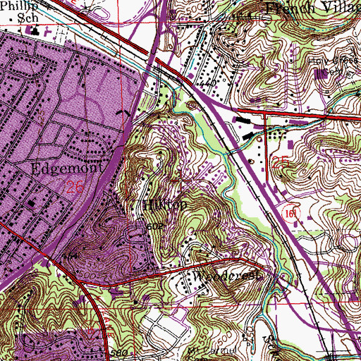 Topographic Map of Hilltop, IL