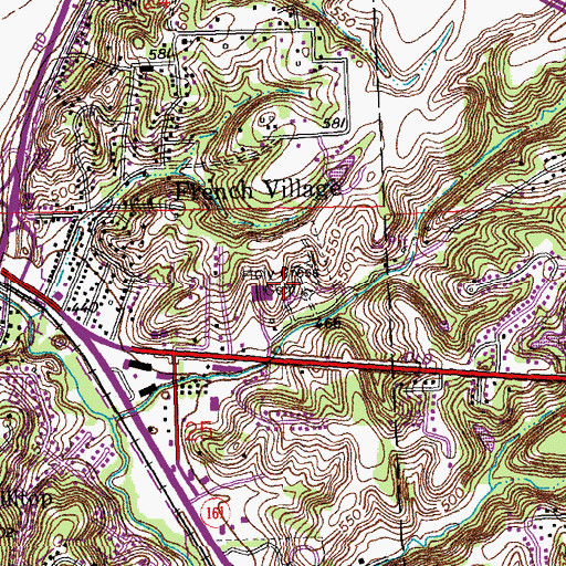 Topographic Map of Holy Cross Cemetery, IL