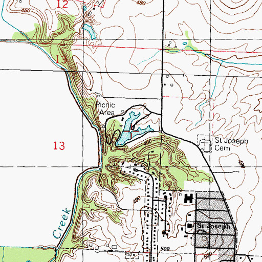 Topographic Map of Horner Recreation Park, IL