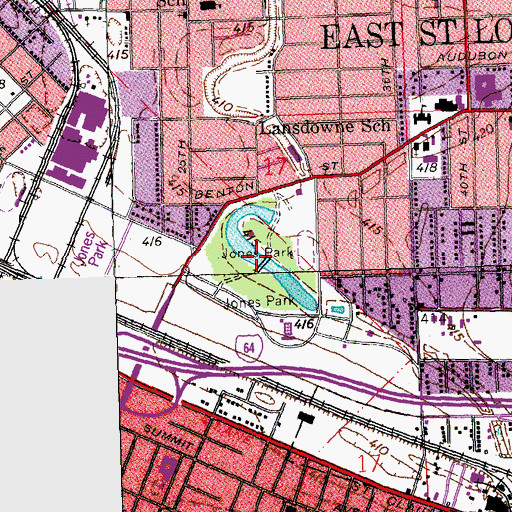 Topographic Map of Jones Park, IL