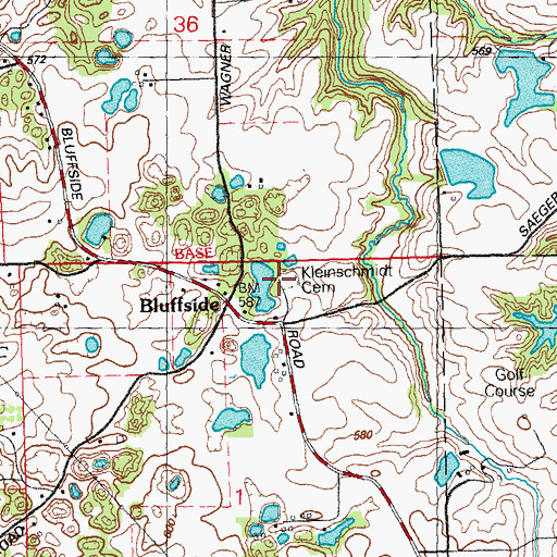 Topographic Map of Kleinschmidt Cemetery, IL