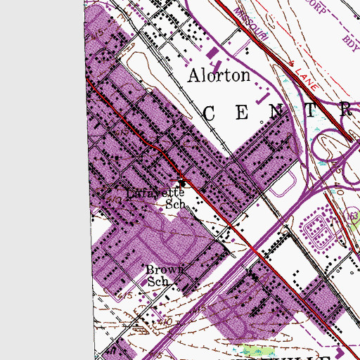 Topographic Map of Brown Elementary School, IL