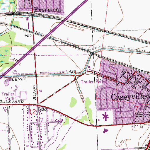 Topographic Map of Little Canteen Creek, IL