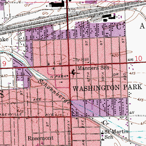 Topographic Map of Manners Elementary School, IL