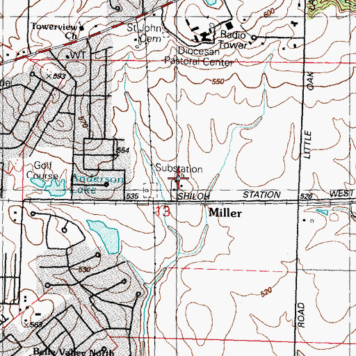 Topographic Map of Miller, IL