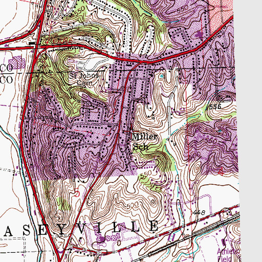 Topographic Map of Miller School, IL