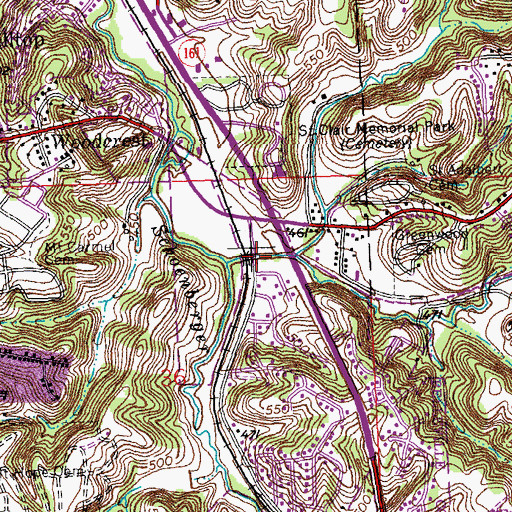 Topographic Map of Negro Hollow, IL