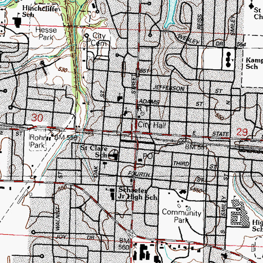 Topographic Map of O'Fallon, IL