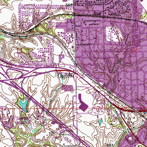 Topographic Map of Ogles, IL