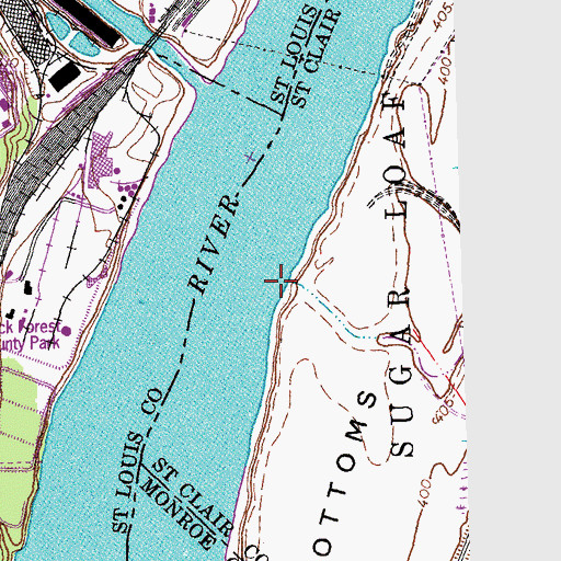 Topographic Map of Old Prairie duPont Creek, IL