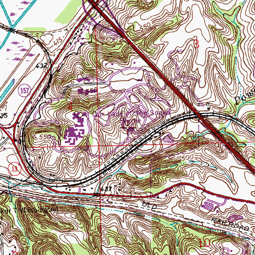 Topographic Map of Our Lady of the Snows Shrine, IL