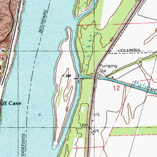 Topographic Map of Palmer Creek, IL