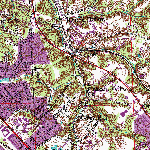 Topographic Map of Persimmon Hollow, IL