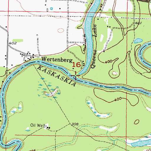 Topographic Map of Queens Lake Branch, IL