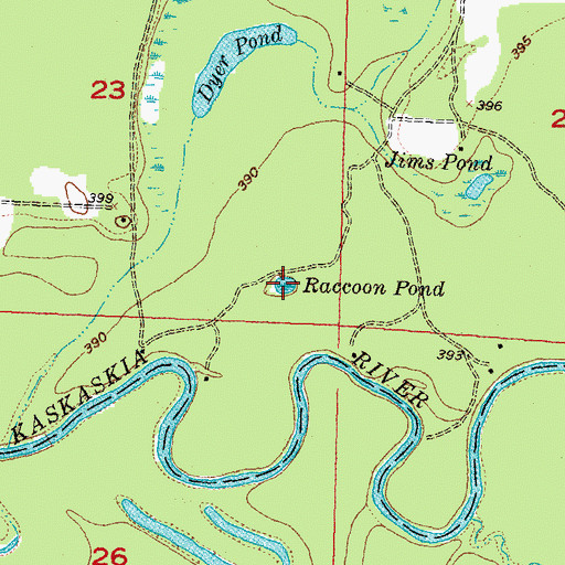 Topographic Map of Raccoon Pond, IL
