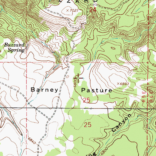 Topographic Map of Barney Tank, AZ