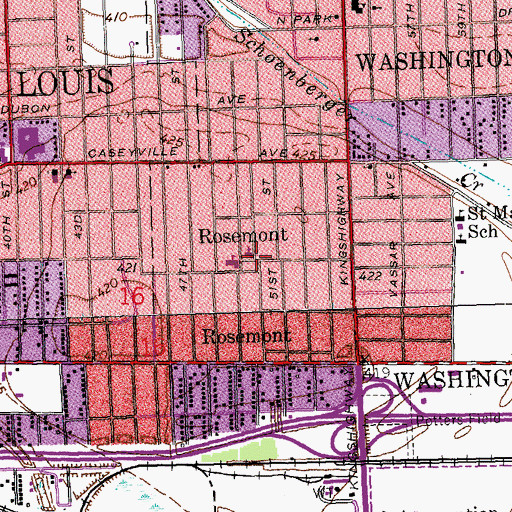 Topographic Map of Rosemont, IL