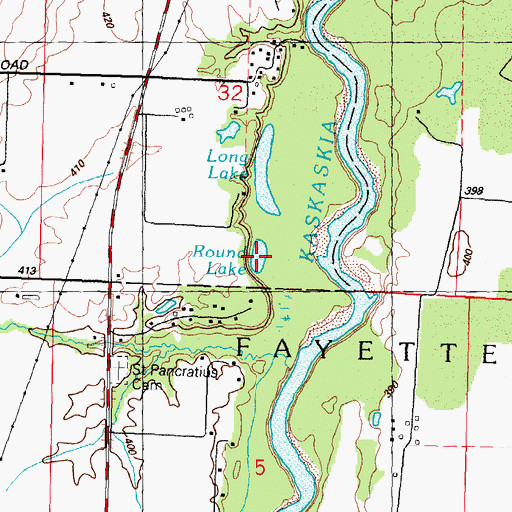Topographic Map of Round Lake, IL