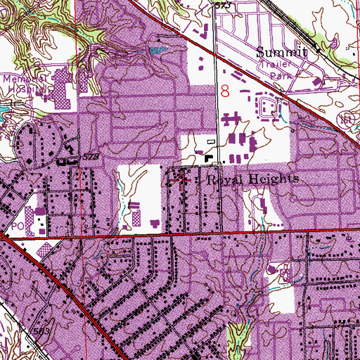 Topographic Map of Royal Heights, IL